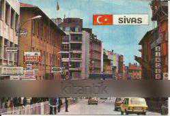 Efemera - Sivas'ta Bir Cadde, Arkası Yazılı Orijinal Kartpostal - kitantik - kitaLog