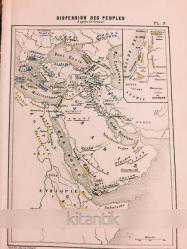 Efemera - 1800'ler Fransızca harita: Arap Yarımadası. Kabileler. - kitantik - kitaLog