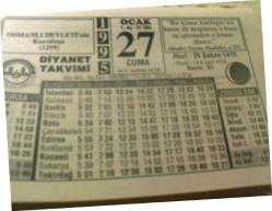 Efemera - 27 OCAK 1995 TAKVİM YAPRAĞI - kitantik - kitaLog