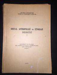 Sosyal Antropoloji ve Etnoloji Bölümü Dergisi 3 - Haziran Kitabevi