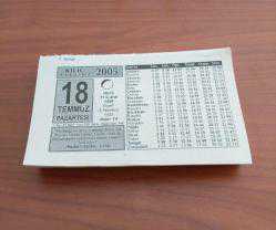 Efemera - 18 temmuz 2005 takvim yaprağı (kılıç takvimi) - kitantik - kitaLog