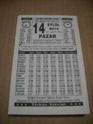 Efemera - 14 eylül 2014 takvim yaprağı (türkiye takvimi) - kitantik - kitaLog