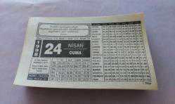 Efemera - 24 nisan 1998 takvim yaprağı (hizmet takvimi) - kitantik - kitaLog
