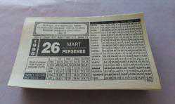 Efemera - 26 mart 1998 takvim yaprağı (hizmet takvimi) - kitantik - kitaLog