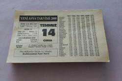 Efemera - 14 temmuz 2000 takvim yaprağı (yeni asya takvimi) - kitantik - kitaLog