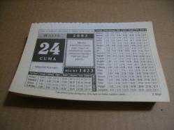 Efemera - 24 mayıs 2002 takvim yaprağı (hizmet takvimi) - kitantik - kitaLog