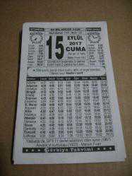 Efemera - 15 eylül 2017 takvim yaprağı (türkiye takvimi) - kitantik - kitaLog