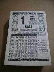 Efemera - 1 mart 2011 takvim yaprağı (türkiye takvimi) - kitantik - kitaLog