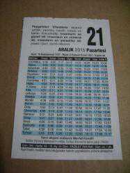 Efemera - 21 aralık 2015 takvim yaprağı (fazilet takvimi) - kitantik - kitaLog