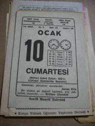 Efemera - 10 ocak 1987 takvim yaprağı (saatli maarif takvimi) - kitantik - kitaLog
