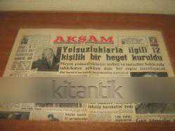 AKŞAM GAZETESİ / 3 HAZİARAN 1960 / YOLSUZLARLA İLGİLİ 12 KİŞİLİK BİR HEYET KURULDU