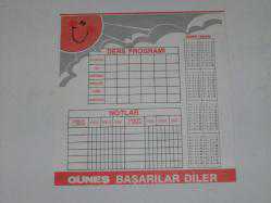 1988-1989 YILI TEK KART TAKVİM - GÜNEŞ - -