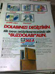 Efemera - 1980ler arçelik 365a buzdolabı reklamı 35*25 ebat - kitantik - kitaLog