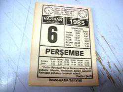 Efemera - Doğum günü hediyesi takvim yaprağı 6 haziran 1985 a20 - kitantik - kitaLog