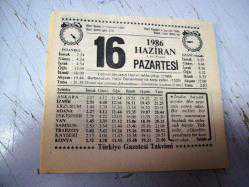 Efemera - Doğum günü hediyesi takvim yaprağı 16 haziran 1986 a67 - kitantik - kitaLog