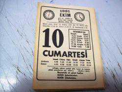 Efemera - Doğum günü hediyesi takvim yaprağı 10 ekim 1981 a67 - kitantik - kitaLog