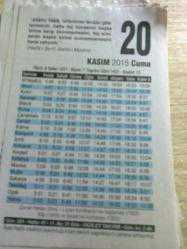 Efemera - 20 kasım 2015  takvim yaprağı - kitantik - kitaLog