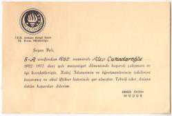 TED Ankara Koleji Vakfı İlk Kısım Müdürlüğü 1972-73 Öğretim Dönemi Okul İftihar Listesine Girme Yazısı