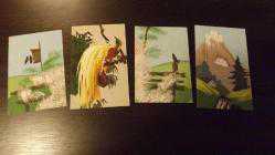 17 ADET EL BOYAMA MANZARA TEMALI KARTPOSTAL...