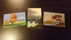 17 ADET EL BOYAMA MANZARA TEMALI KARTPOSTAL...