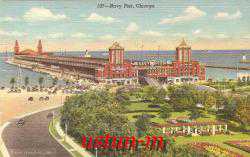 AMERİKA CHICAGO NAVY PIER ESKİ KARTPOSTAL...