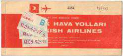 Yapı ve Kredi Bankası Reklamlı Türk Hava Yolları (THY) Yolcu Bileti / İstanbul - Amsterdam