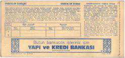 Yapı ve Kredi Bankası Reklamlı Türk Hava Yolları (THY) Yolcu Bileti / İstanbul - Amsterdam