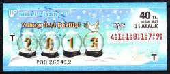 MP.2842  MİLLİ PİYANGO 31 ARALIK 2012 YILBAŞI ÖZEL ÇEKİLİŞİ T TAM BİLET