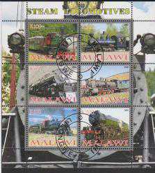 A.570  2008 LOKOMOTİFLER DAMGALI BLOK MALAWİ