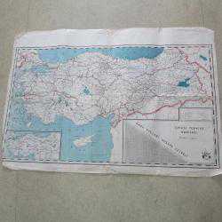 Efemera - Siyasi Türkiye Haritası Karayolları Mesafe cetvl - kitantik - kitaLog