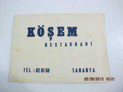 Efemera - köşem  gazinosu tarabya hatırası - kitantik - kitaLog