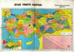 Efemera - Siyasi Türkiye Haritası (Bakış Müessesesi) - 70'ler - kitantik - kitaLog