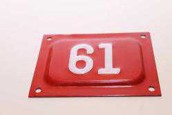 Antika - Orijinal Türk Sokak Numarası Levhası. 61 Numara. - kitantik - kitaLog