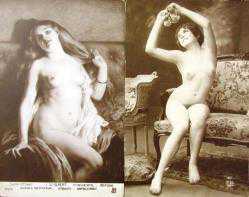 Efemera - 1900'ler Başı Erotik, Nü, Çıplak Kadın Konulu Fantazi Kartpostallar (2 Adet) - kitantik - kitaLog