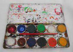 PELİKAN TENEKE KUTUSUNDA KULLANILMIŞ SULU BOYA