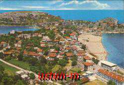 AMASRA GENEL GÖRÜNÜM ESKİ RENKLİ KARTPOSTALI....