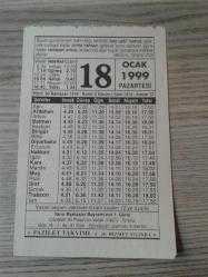 Efemera - 18 OCAK 1999 PAZARTESİ TAKVİM YAPRAĞI - kitantik - kitaLog