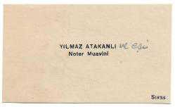 Kartvizit: Noter Muavini Yılmaz Atakanlı / Sivas