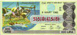 MP.1167  MİLLİ PİYANGO 9 MART 1982 SÜNGER AVCILARI DENİZ BALIKÇILIK K ÇEYREK BİLET