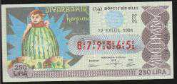 MP.019  MİLLİ PİYANGO 19 EYLÜL 1984 DİYARBAKIR KARPUZU K ÇEYREK BİLET