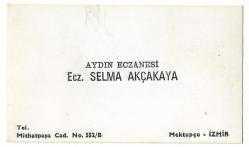 Kartvizit: Aydın Eczanesi / Ecz. Selma Akçakaya - İzmir