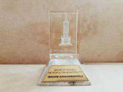 KOCAELİ SAAT KULESİ KRİSTAL CAM BİBLO - PLAKET - ROZET - MADALYON A7483 İNDİRİMLİ FİYAT