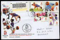 EFM.5250  2008 XXIX. OLİMPİYAT OYUNLARI PEKİN TAAHÜTLÜ VARIŞLI POSTADAN GEÇMİŞ FDC