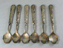 Antika 800 Ayar Gümüş Dondurma Tatlı Kaşığı Takımı 312 gr