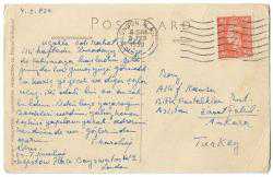 Yurtdışından Türkiye'ye Gönderilmiş Kartpostallar -: Londra Piccadilly Circus Meydanı/ Ankara / Postadan Geçmiş / 1950