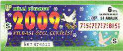 Efemera - MP.2485  MİLLİ PİYANGO 31 ARALIK 2008 YILBAŞI ÖZEL ÇEKİLİŞİ S DÖRTTE BİR BİLET - kitantik - kitaLog
