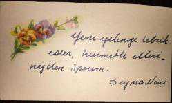 Efemera - Yeni Yıl Tebrik Kartı - Çiçek Motifli - kitantik - kitaLog