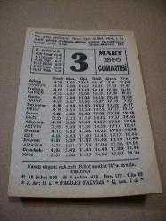 Efemera - 3 mart 1990 takvim yaprağı (fazilet takvimi) - kitantik - kitaLog