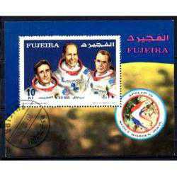 A.599 1972 UZAY HAVACILIK UZAY ÇALIŞMALARI ASTRONOTLAR APOLLO 16 DAMGALI BLOK FUJEIRA