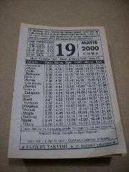 Efemera - 19 mayıs 2000 takvim yaprağı (fazilet takvimi) - kitantik - kitaLog